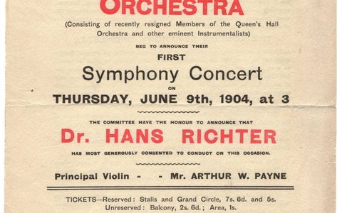 A flyer for the first LSO concert, 9 June 1904