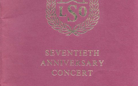 Programme cover for the 70th anniversary concert, 9 June 1974