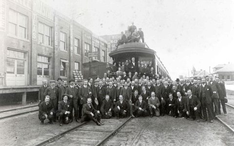 With the Pullman train, Wichita 1912
