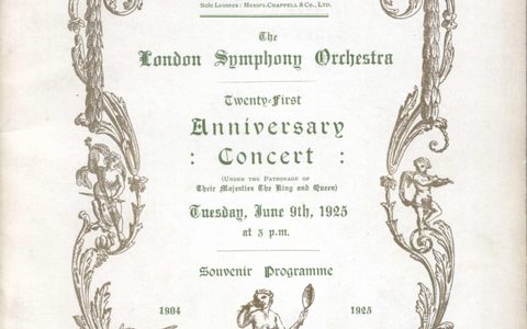 Souvenir programme for the 21st Anniversary concert 9 June 1925