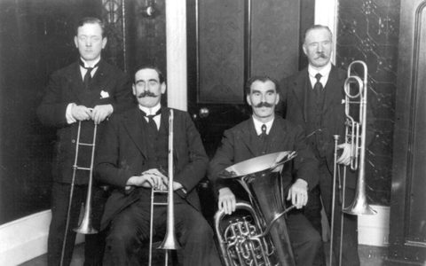 Brass players at the Leeds Festival, 1922