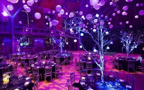 Jerwood Hall dressed for a Christmas party