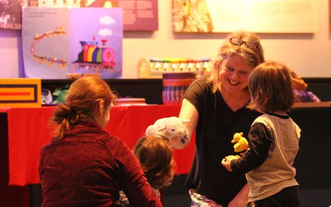 Vanessa leading a workshop with under-5s