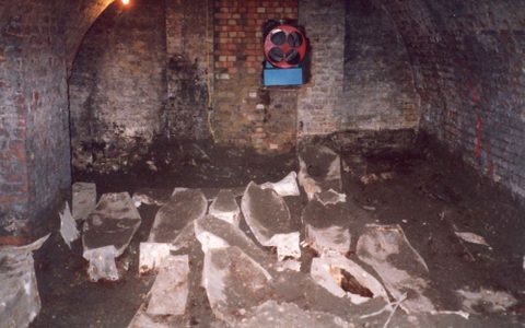 Coffins in the St Luke's Crypt